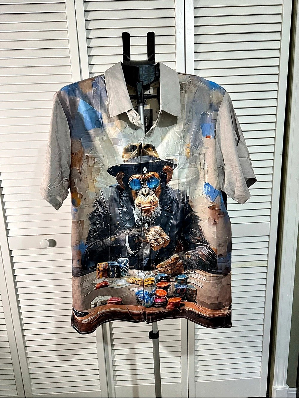 DADDY & CO Abstract Monkey Print Shirt Size Medium NWT
